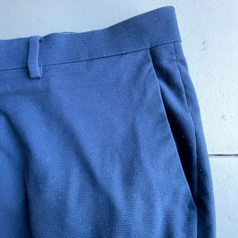 Haggar H26 Premium Stretch Tailored Fit Trousers Navy 38x29 (Tag 30) Old Money